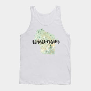 wisconsin - calligraphy and abstract state outline Tank Top